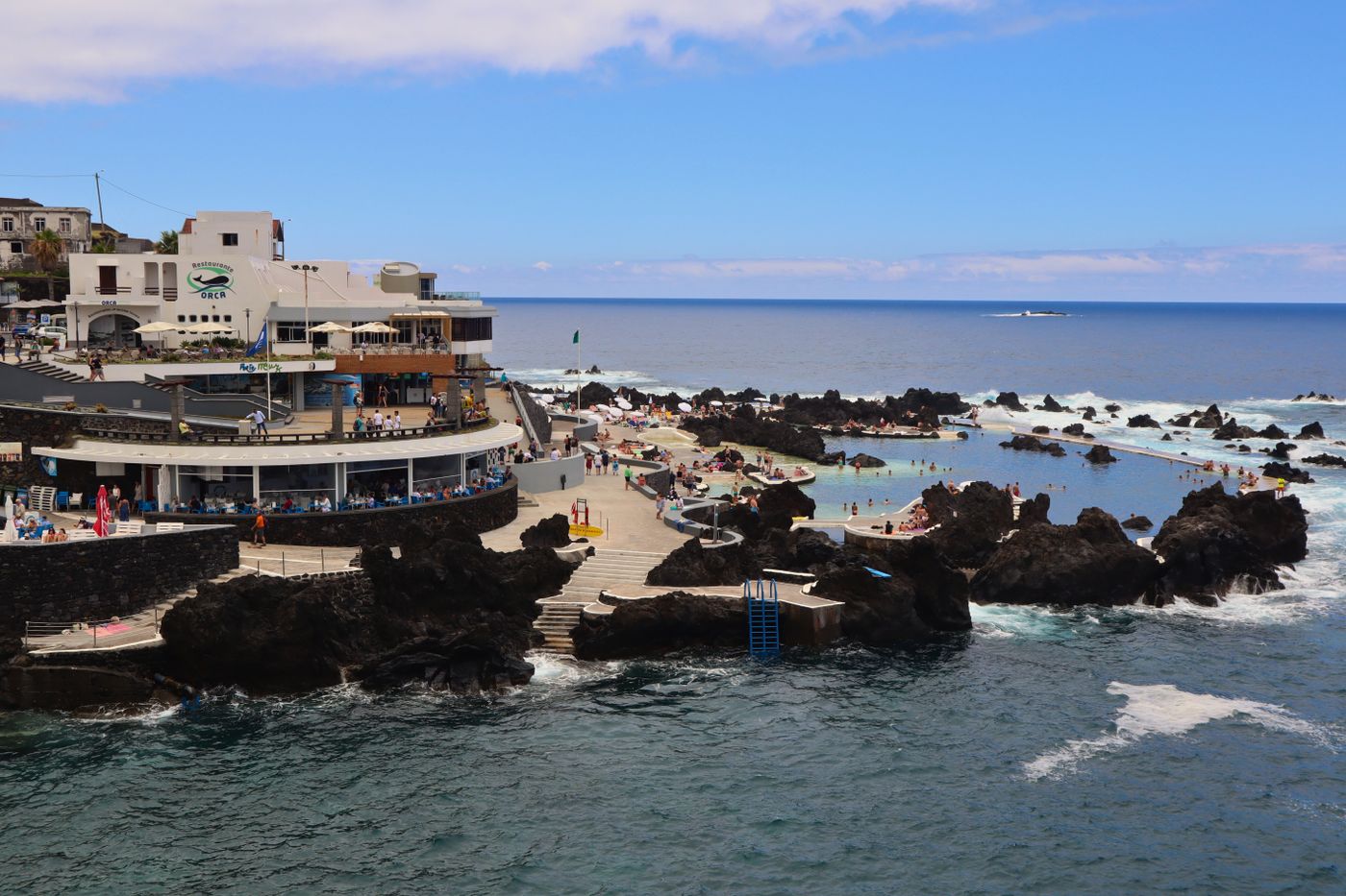 Natural volcanic rock swimming pools at Porto Moniz, Madeira